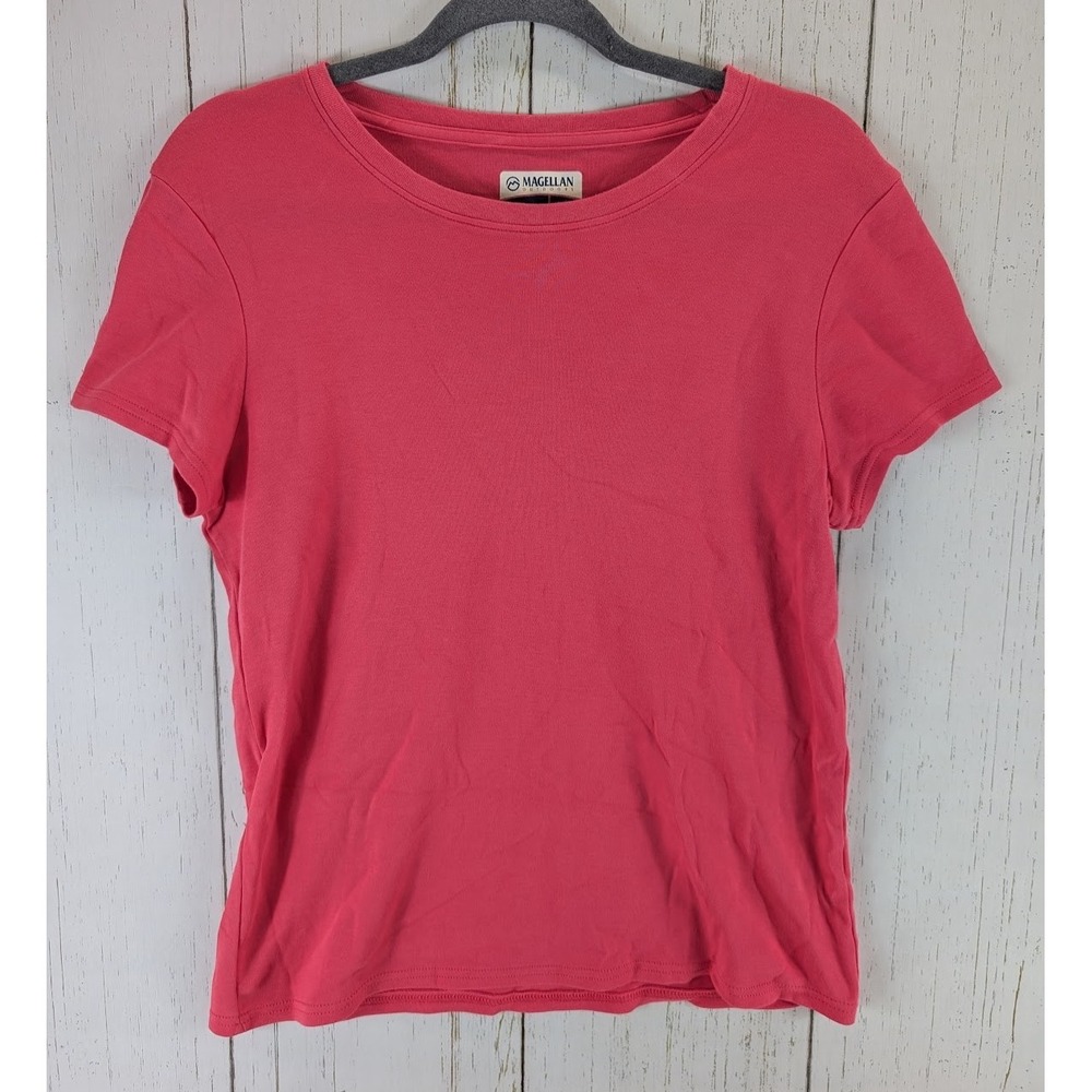 Magellan Size Large‎ Womens Pink Short Sleeve Cotton Top
